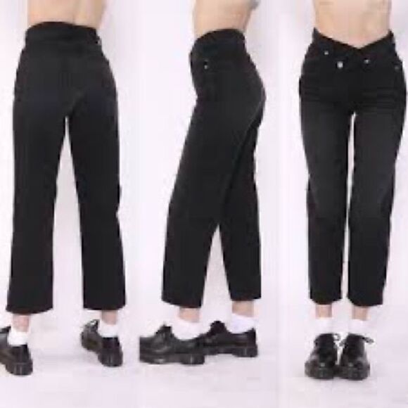 NWT REVICE LA Crossover 90’s Baby Joey Black Wash Jeans Sz Womens 23 - Picture 3 of 9